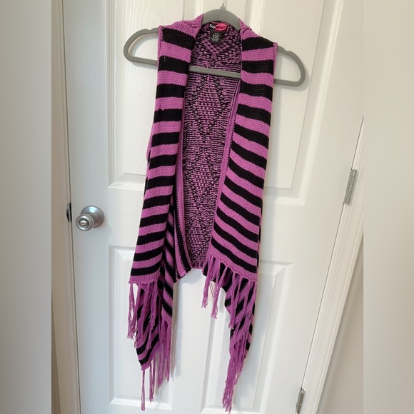 Say What? Purple and Black Knit Scarf - Picture 1 of 7